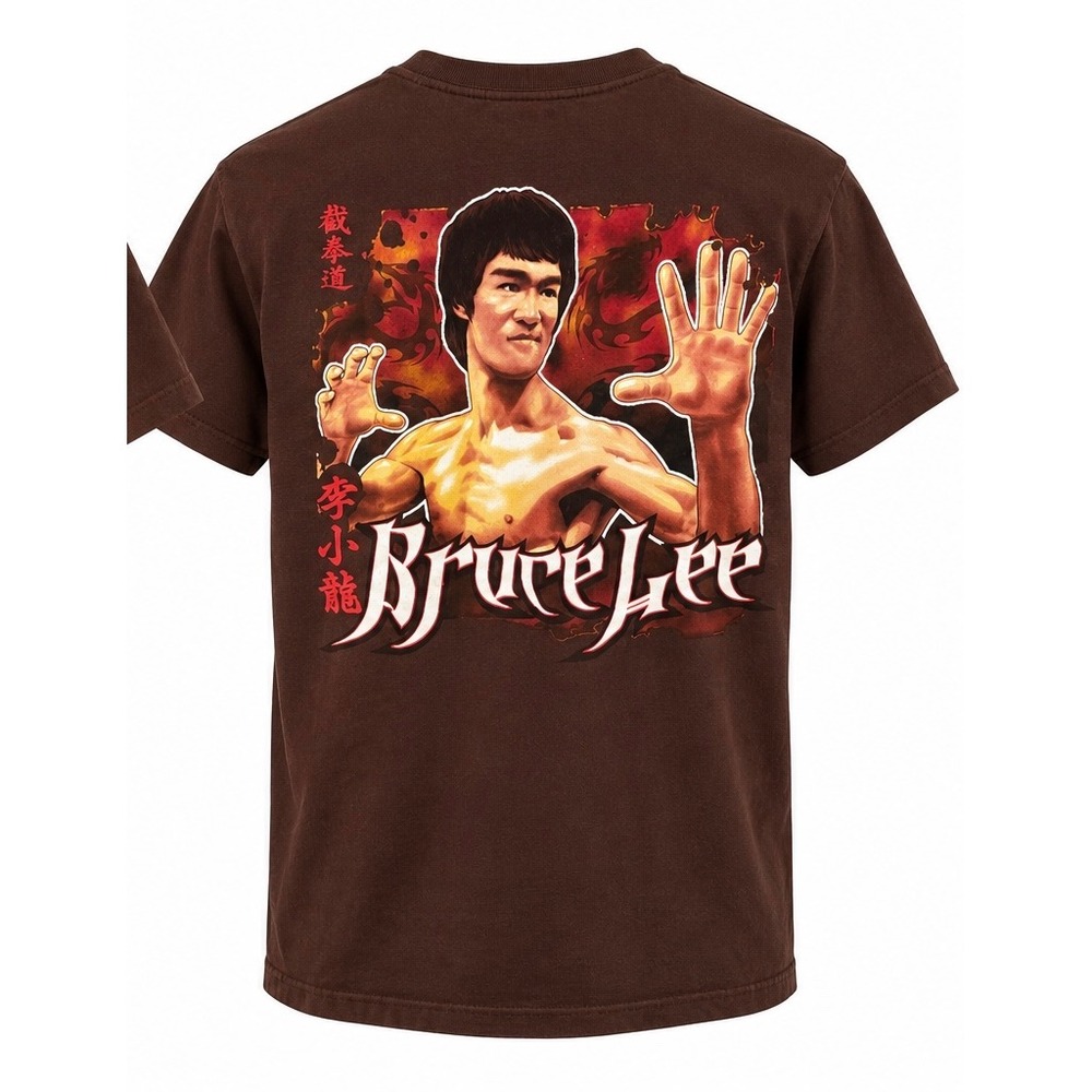 Vintage/Y2K Bruce Lee Officially Licensed Graphic TShirt Brown Med Concord Moon